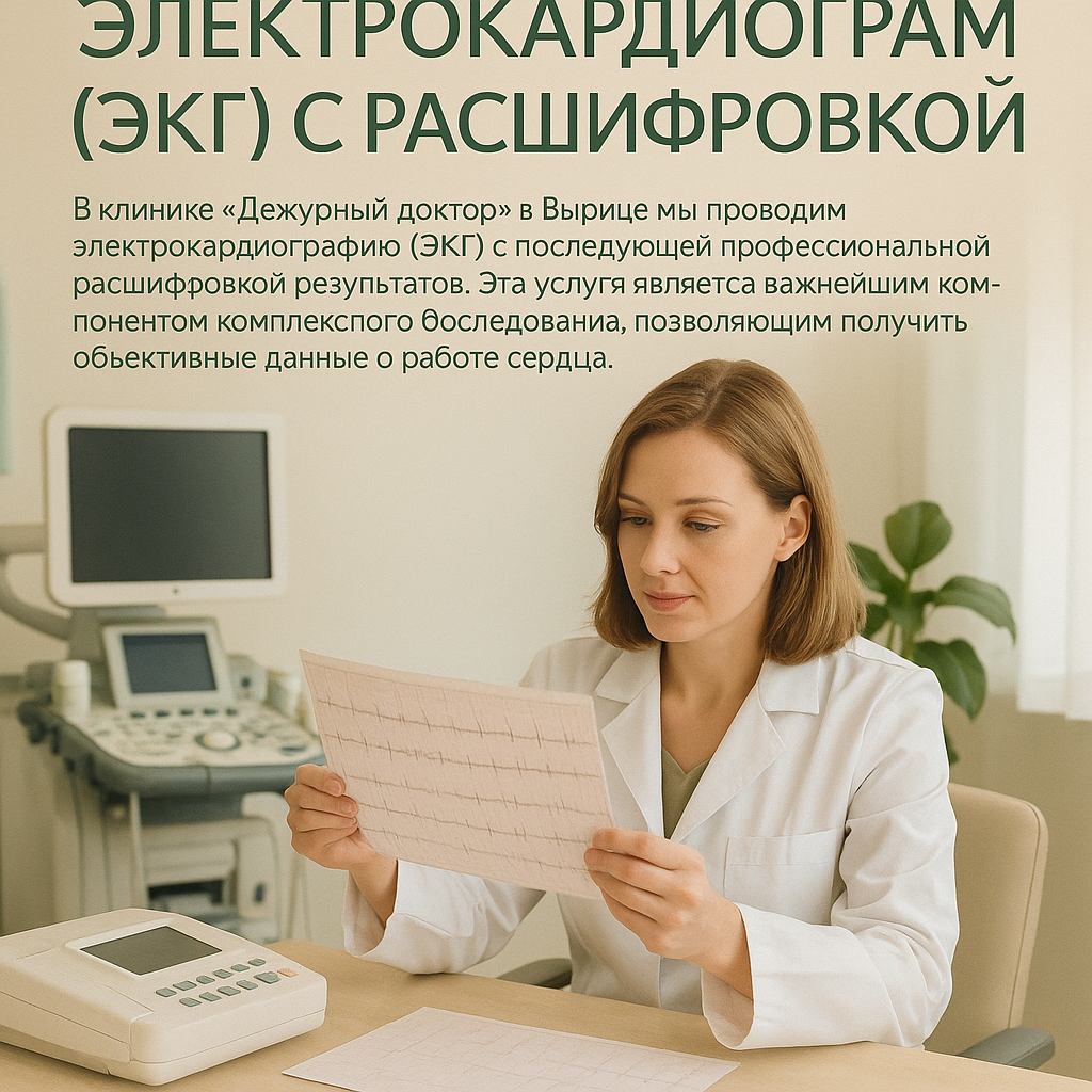 Электрокардиограмма (ЭКГ) с расшифровкой